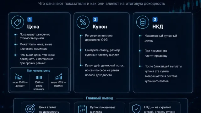 Как читать карточку ОФЗ: цена, купон, НКД, ISIN и номер выпуска