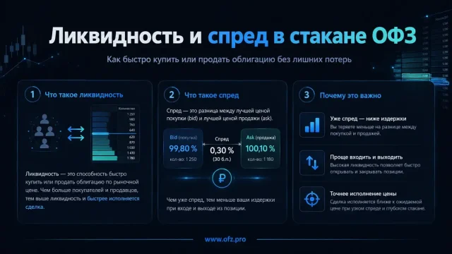 Ликвидность и спред в стакане ОФЗ
