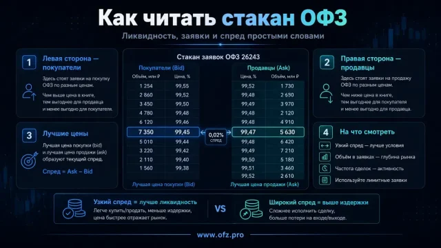 Ликвидность и спред в стакане ОФЗ