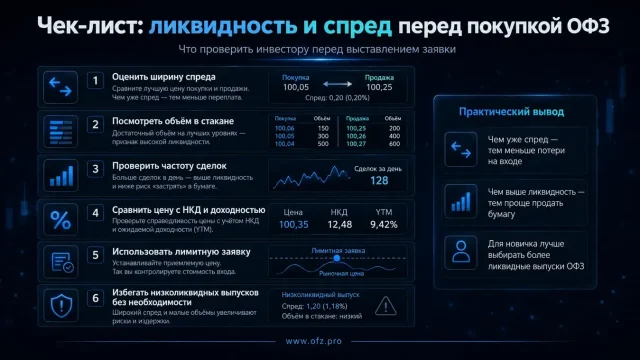 Ликвидность и спред в стакане ОФЗ